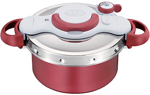 T-Fal - ティファール 圧力鍋 4.2L 2～4人用 IH ガス火対応 カンタン開閉 2in1なべ 「クリプソ ミニット デュオ ルージュ」 ふっ素樹脂コ