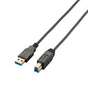 エレコム USBケーブル 【B】 USB3.0 (USB A オス to USB B オス) スリム 1m ブラック USB3-ABX10BK(2)