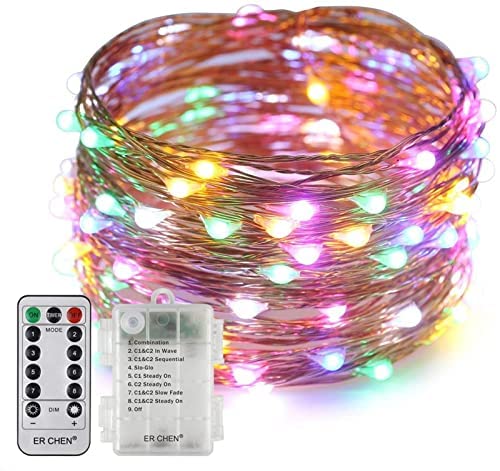LEDイルミネーションライト ジュエリーライト 200球 20m 電池式 リモコン付 8パターン 点滅 点灯 タイマー機能 防水 防塵仕様 屋外