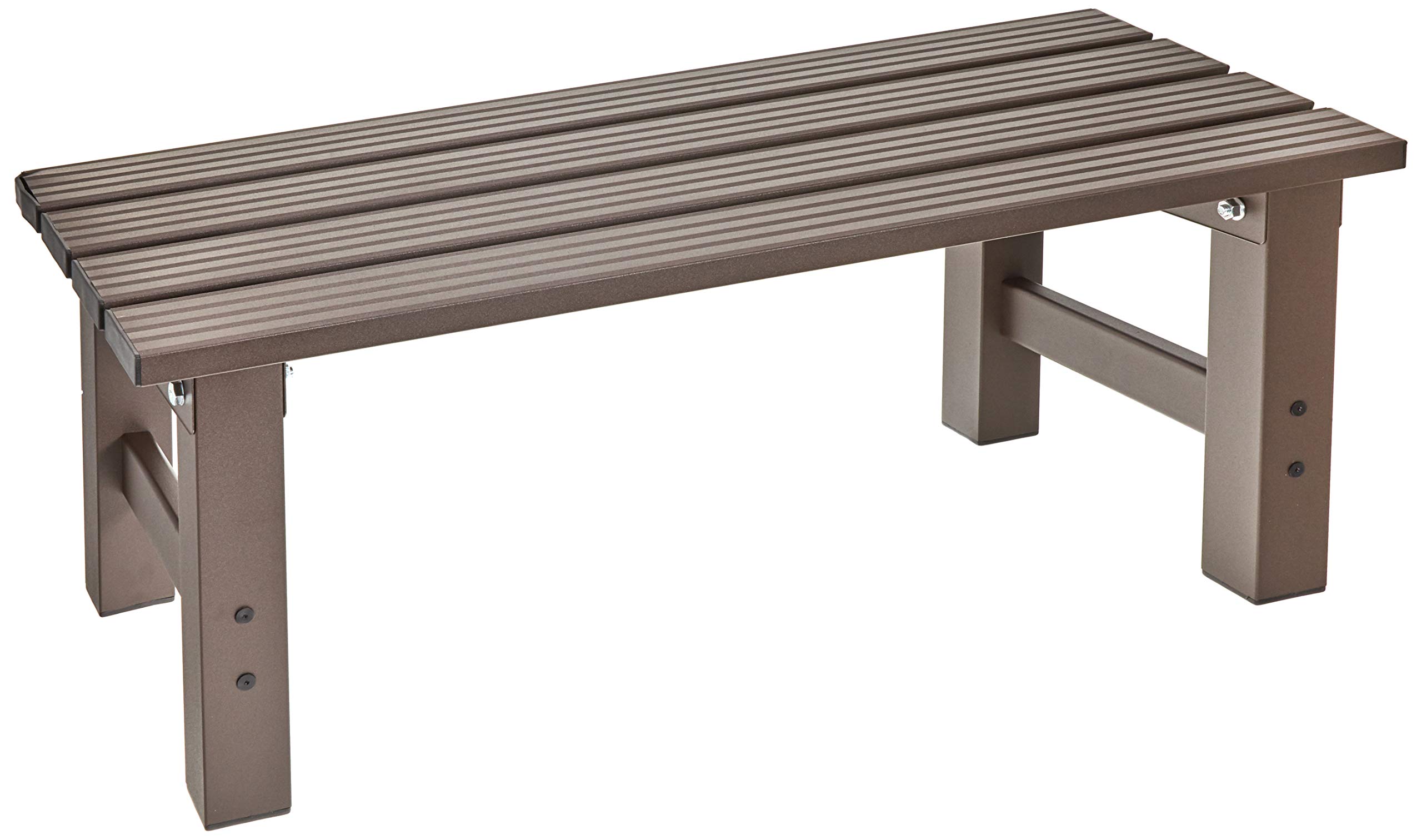 リビングアウト(Living Out) 頑丈アルミ縁台 幅78×奥行36×高さ32cm ブラック アルミ、PVC 玄関 軒先 ベランダ 上り下り