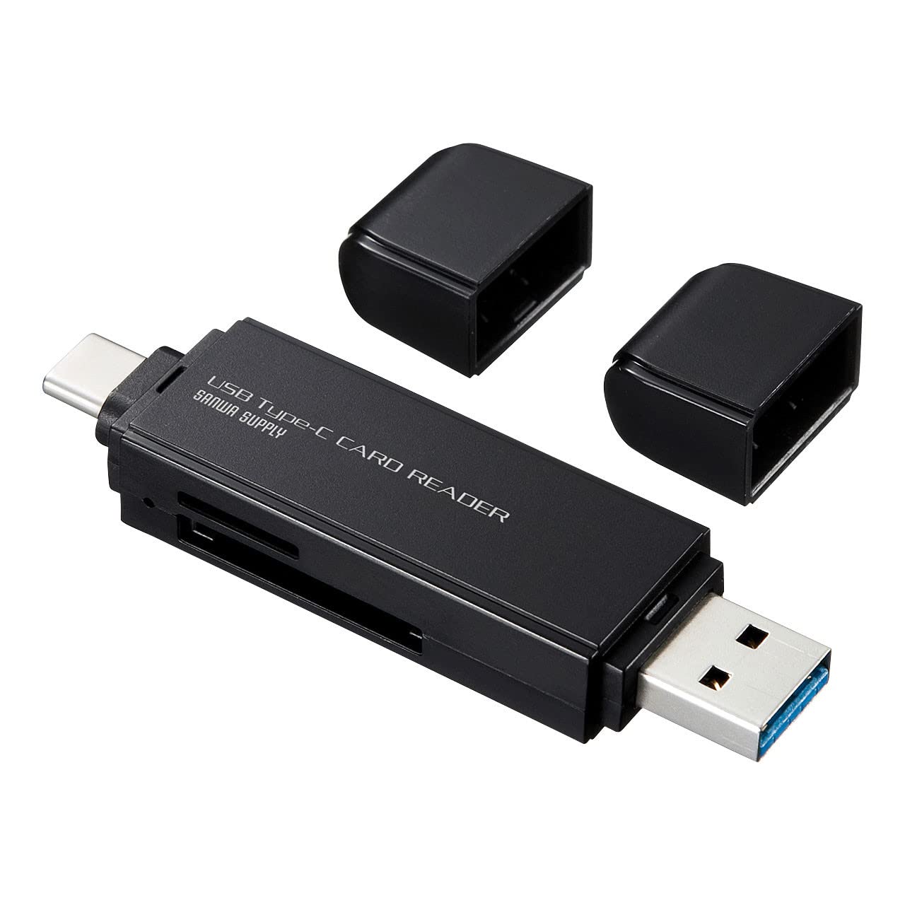 サンワサプライ Type-Cコンパクトカードリーダー SD/microSDカード対応 ADR-3TCMS6BK ブラック