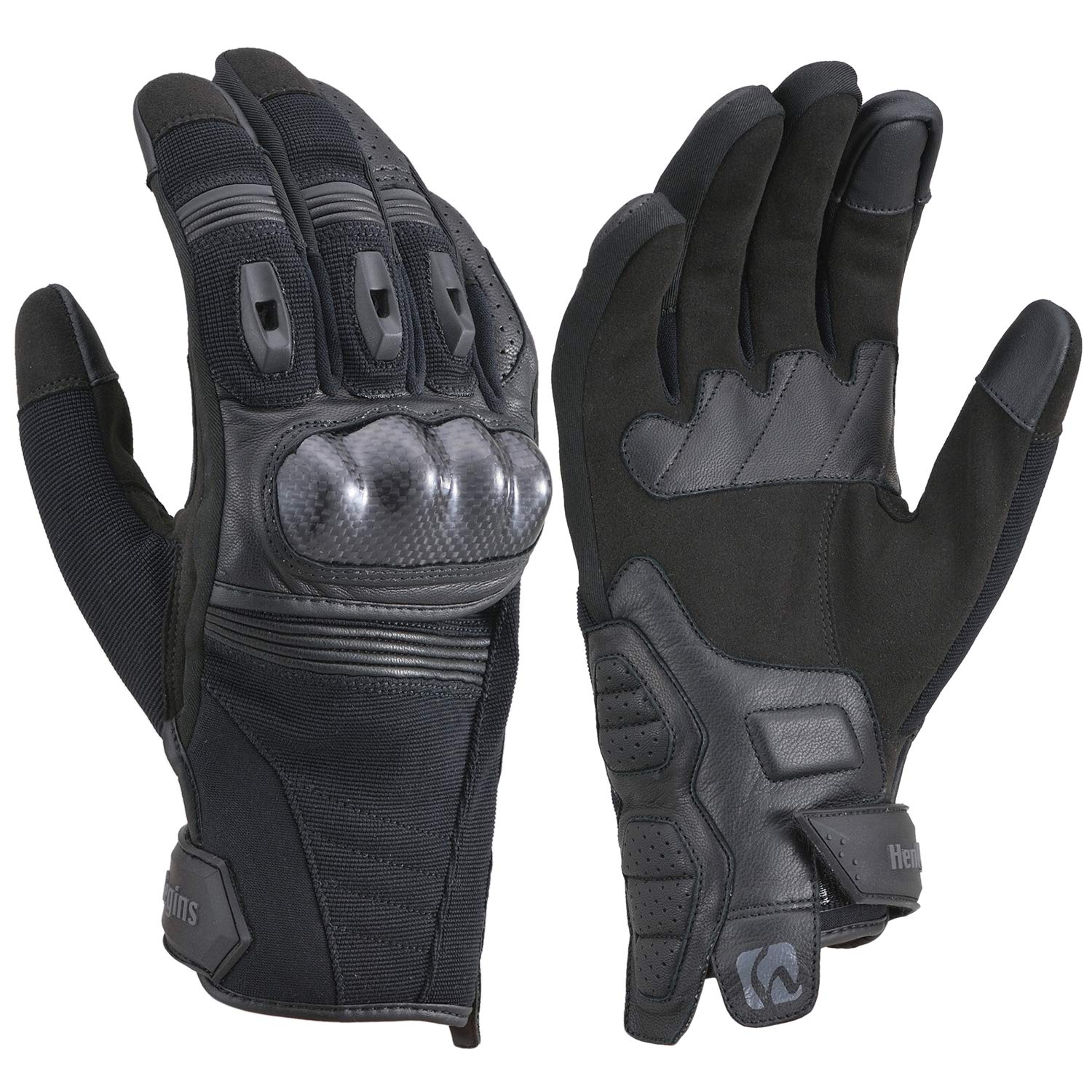 デイトナ(Daytona) バイク用 グローブ 春夏秋冬 カーボンプロテクター スマホ対応 ハイプロテクトグローブ HBG-055 ブラック M