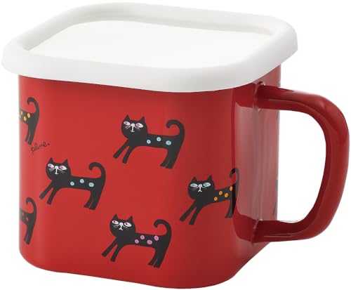 豊琺瑯 plune ホーローマルチスクエアポット カラフルキャット サイズ：約W17.8 D14 H11.8 YJ-817