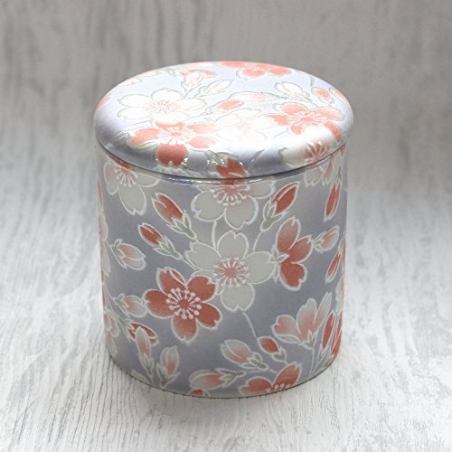 Urn - 国産 ミニ骨壷2寸 桜ころも シリコンパッキン付分骨用骨壷 (ブルー)