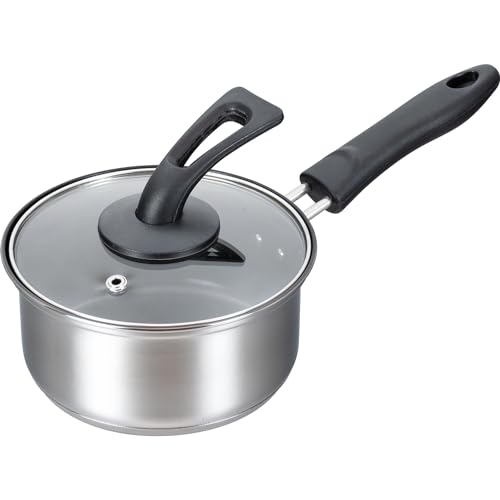 Pans - 和平フレイズ くっつきにくい ステンレス 片手鍋 14cm ふっ素樹脂加工 PFOAフリー IH・ガス ステンスター RB-2887
