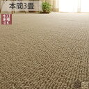 カーペット 本間 3畳 3帖 ブラウン じゅうたん 絨毯 おしゃれ ループ ＜マルセイン 本間3畳/約191x286cm＞◆後払い コンビニ払い