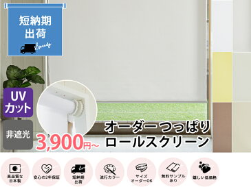 つっぱりロールスクリーン ネジ不要 ロールカーテン 非遮光 オーダーロールスクリーン 部屋 目隠し めかくし 間仕切り リビング 寝室 子供部屋 キッズ オーダー カーテン 穴あけ不要 突っ張り <ファストつっぱり無地非遮光/オーダー>