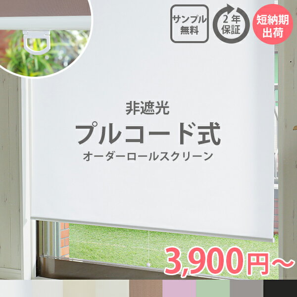 【最大5000円クーポン★マラソン限定】【プルコード式】 非遮光 ロールスクリーン 採光 オーダー ロールカーテン UVカット 日本製スクリーン オーダーロールスクリーン 部屋 目隠し めかくし 間仕切り 子供部屋 カーテン＜ファスト / プルコード式＞
