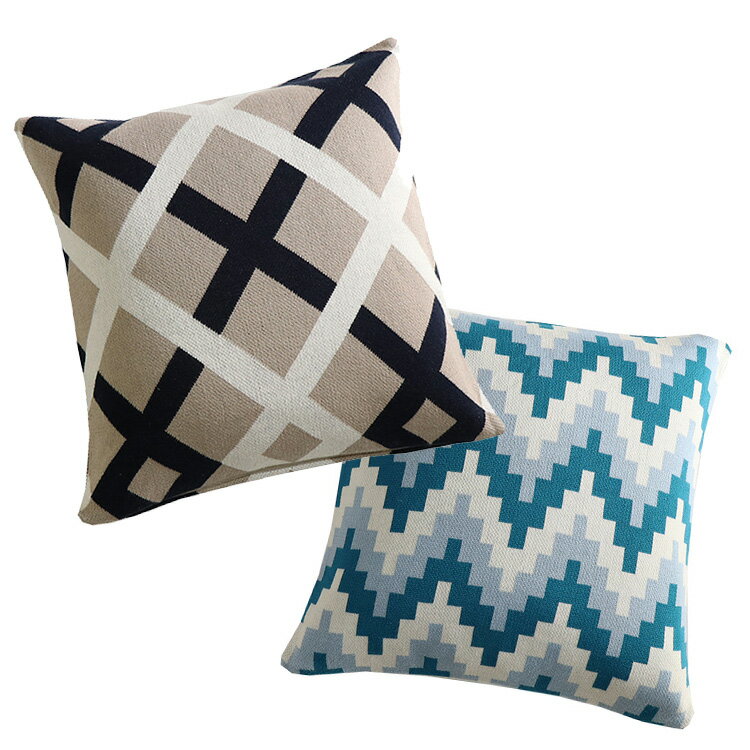 クッションカバー 無地 北欧 シンプル モダン 和風 アジアン ナチュラル 綿 コットン ニット ラグ専門店 通年＜knit1＞ 約45x45cm◆後払い コンビニ払い ラグリー