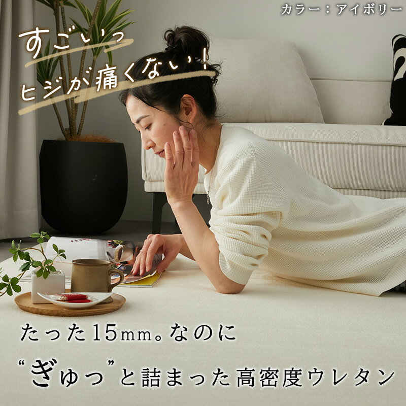 【全品P7倍★1日限定】 高密度 高反発 ラグ ラグマット はっ水 カーペット へたりにくい 厚手 高級 固め オールシーズン ラグカーペット マット 絨毯 子供部屋 ペット 小さめ 大きめ 正方形 長方形 北欧 オシャレ ホットカーペット対応 rugly-10004031 ラグ&カーペット専門店 ラグリー サンプル画像2