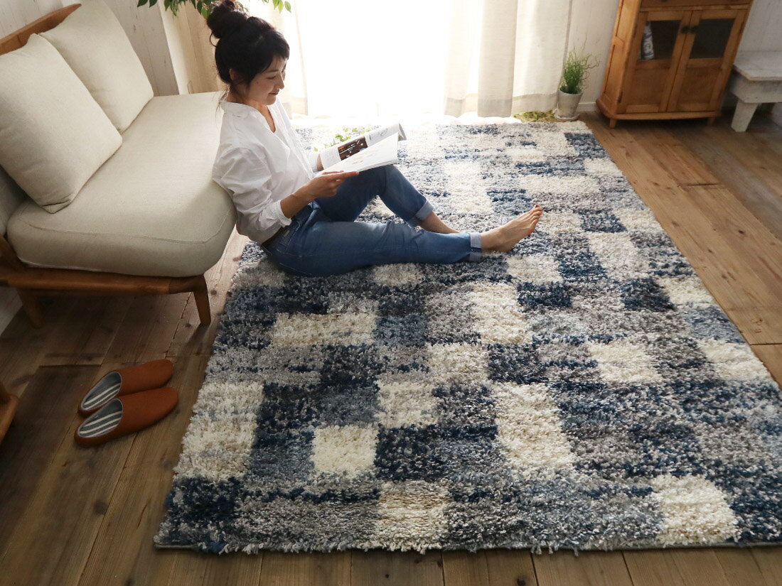 送料込 ラグ カーペット じゅうたん ラグマット おしゃれ ウィルトン かわいい ブロック 柄 ブルー 丈夫 ギャベ風 トルコ製 ホットカーペット 床暖房対応 ラグ専門店 新生活 ルアード 約0x250cm 代引不可 Indiatribune Com