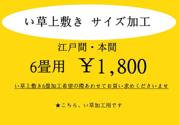 【代引き不可】「い草」江戸間・本間イージーオーダー　い草6畳上敷きカーペットサイズ加工