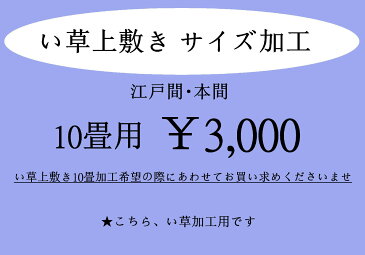 【代引き不可】「い草」江戸間・本間イージーオーダー い草10畳上敷きカーペットサイズ加工