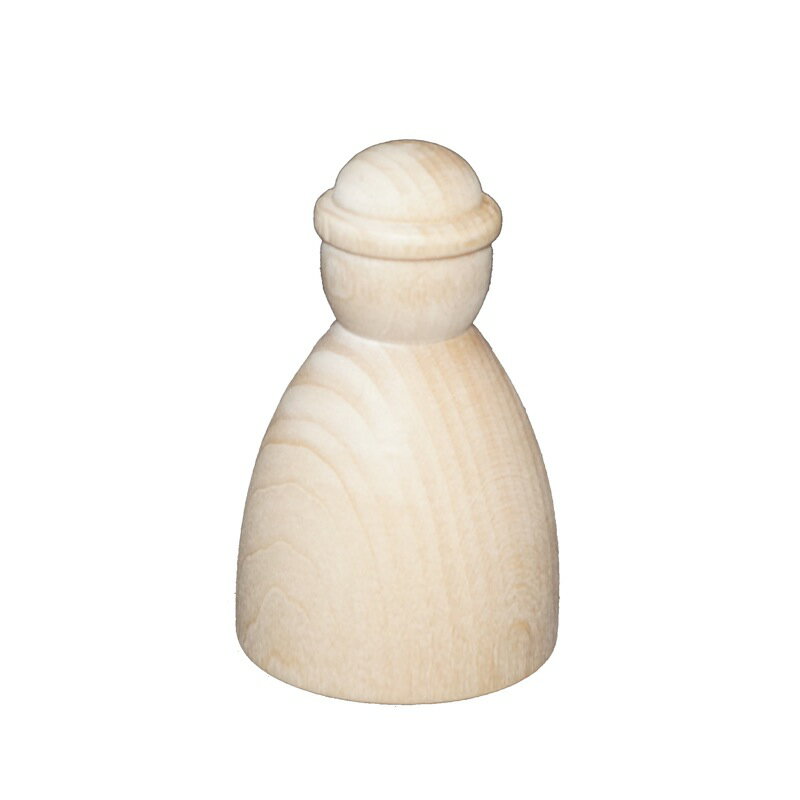 工作に最適！白木の置物　Cタイプ　単体5.5cm　おもしろい形の白木材料【マトリョーシカ】