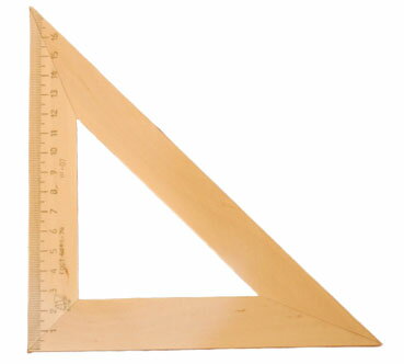 木製三角定規　16cm（二等辺三角形）