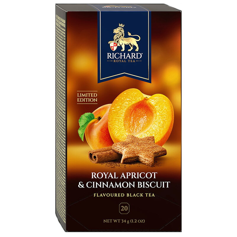 輸入紅茶 リチャード「ロイヤル・アプリコット＆シナモンビスケット」個包装ティーバッグ（20枚）【限..