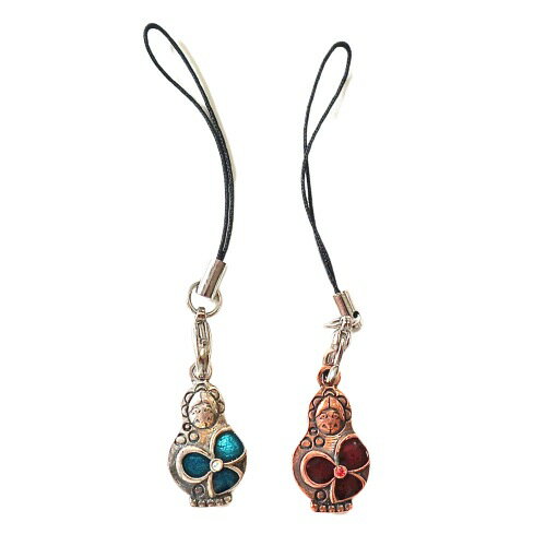 ロシア製のストラップ 「ドーブラヴァ」スワロフスキー付【マトリョーシカ】