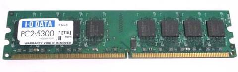 PC2-5300 fXNgbvPC[ I-O DATA  DDR2 667MHz 1GB DX667-1G yÁz