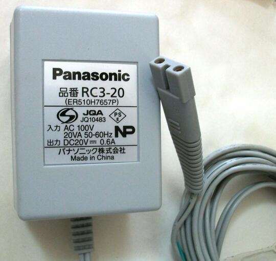 【中古】パナソニック 純正 RC3-20 ER510H7657　 Panasonic　ACアダプター DC20V 0.6A　ナショナル Nat..