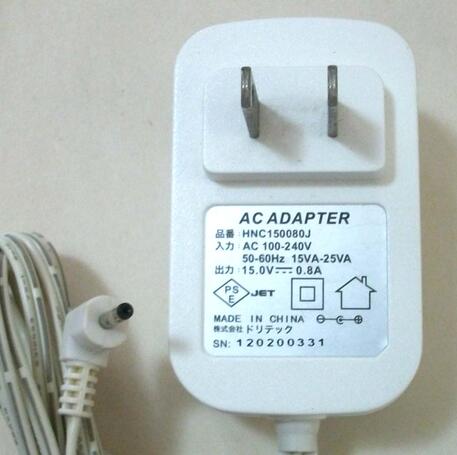 【中古】ドリテック ACアダプター HNC150080J 15V 0.8A 電源アダプター