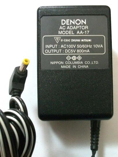 【中古】DENON ACアダプター AA-17 DC5V 800mA