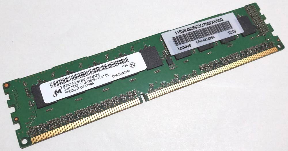 Micron MT9JSF25672AZ-1G6M1ZE 2GB PC3-12800 SDRAM DIMM (DDR3-1600) ECC yÁz