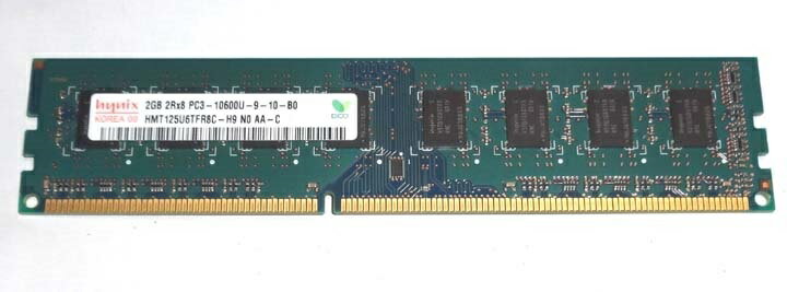 【中古】hynix製 DDR3 PC3-10600 2GB デスクトップPC メモリー HMT125U6TFR8C-H9