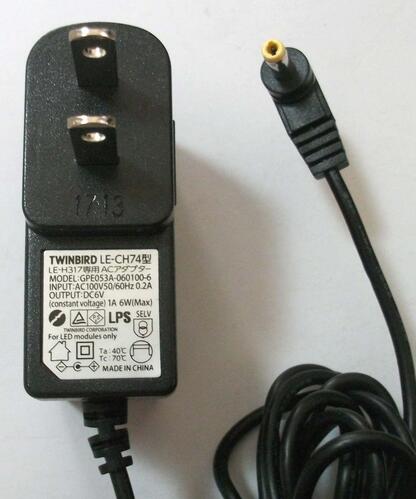 Rakuten - 【中古】 ツインバード LE-CH74型 6V GPE053A-060100-6　ACアダプター 　/デスクライト LEDライト　LE-H317...