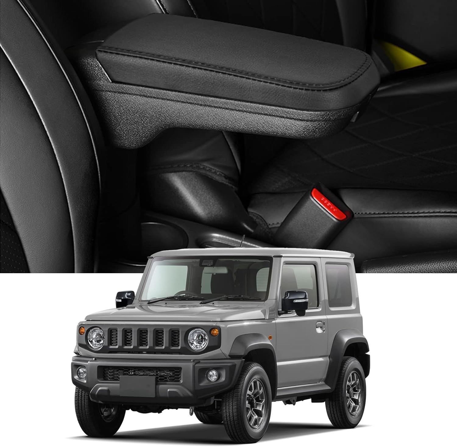 スズキ ジムニー JB23 /JB33 専用 アームレスト ドリンクホルダー付き SUZUKI JIMNY 車用アームレスト 肘掛け 収納ボックス コンソール フロントアームレスト 多機能 小物入れ 落下防止 疲労軽減 アクセサリー ブラック RUIYA