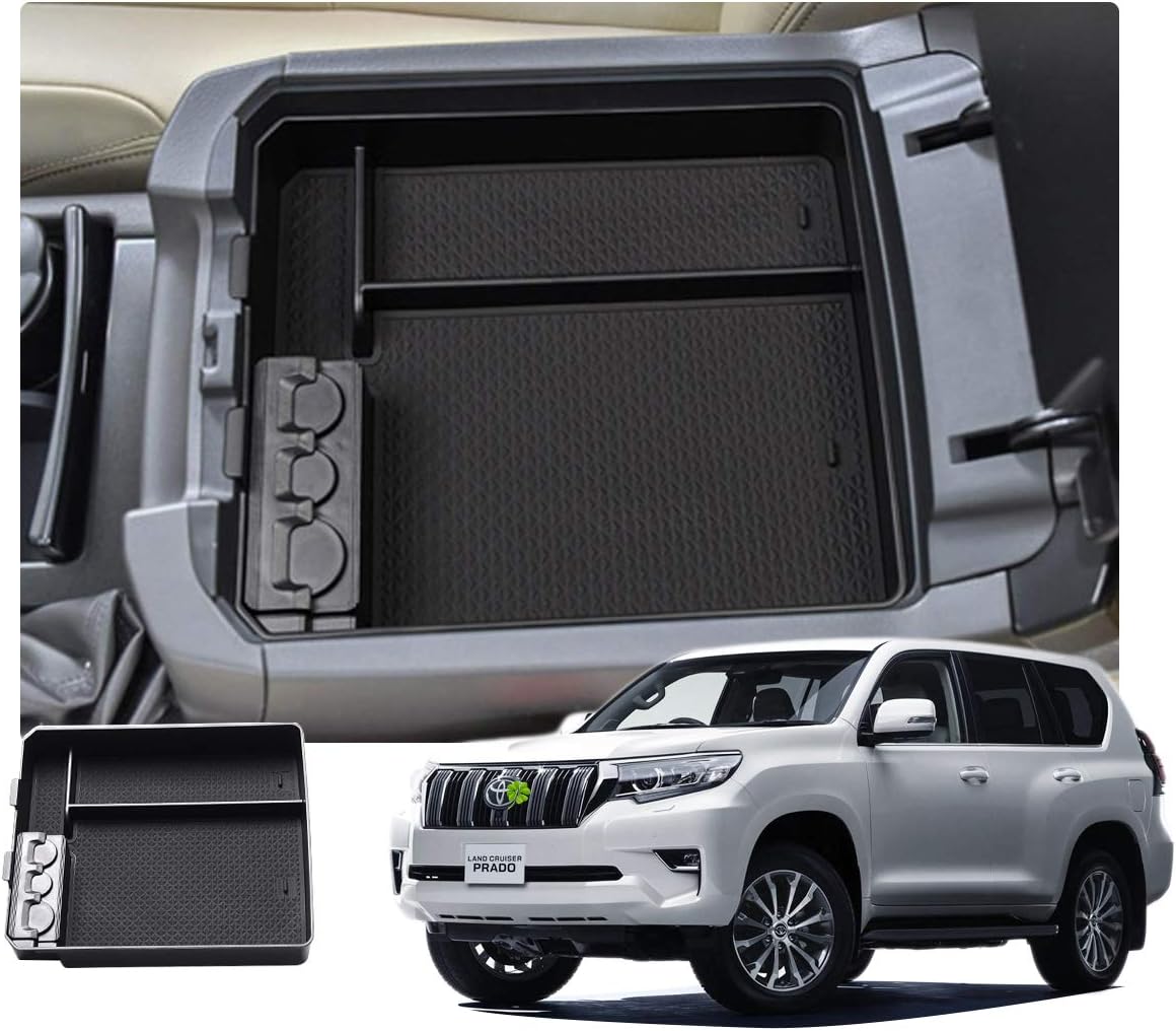 トヨタ ランドクルーザー プラド 4代目 専用 コンソールボックス GDJ150W 車用収納ボックス LAND CRUISER PRADO センターコンソールトレイ アームレストボックス ABS材質製 コイン収納 滑り止め ゴムマット付き アクセサリー RUIYA