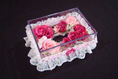 お花のティッシュケース（小） / フューシャ