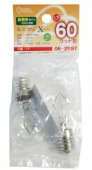 オーム AA3-126 06-2597 ミニクリX 長寿命 60W形 100V54W クリア 2個入り