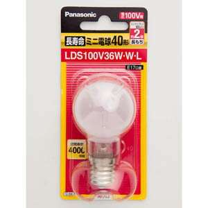 【在庫あり】 パナソニック LDS100V36W・W・L ホワイト 40W形長寿命ミニ電球