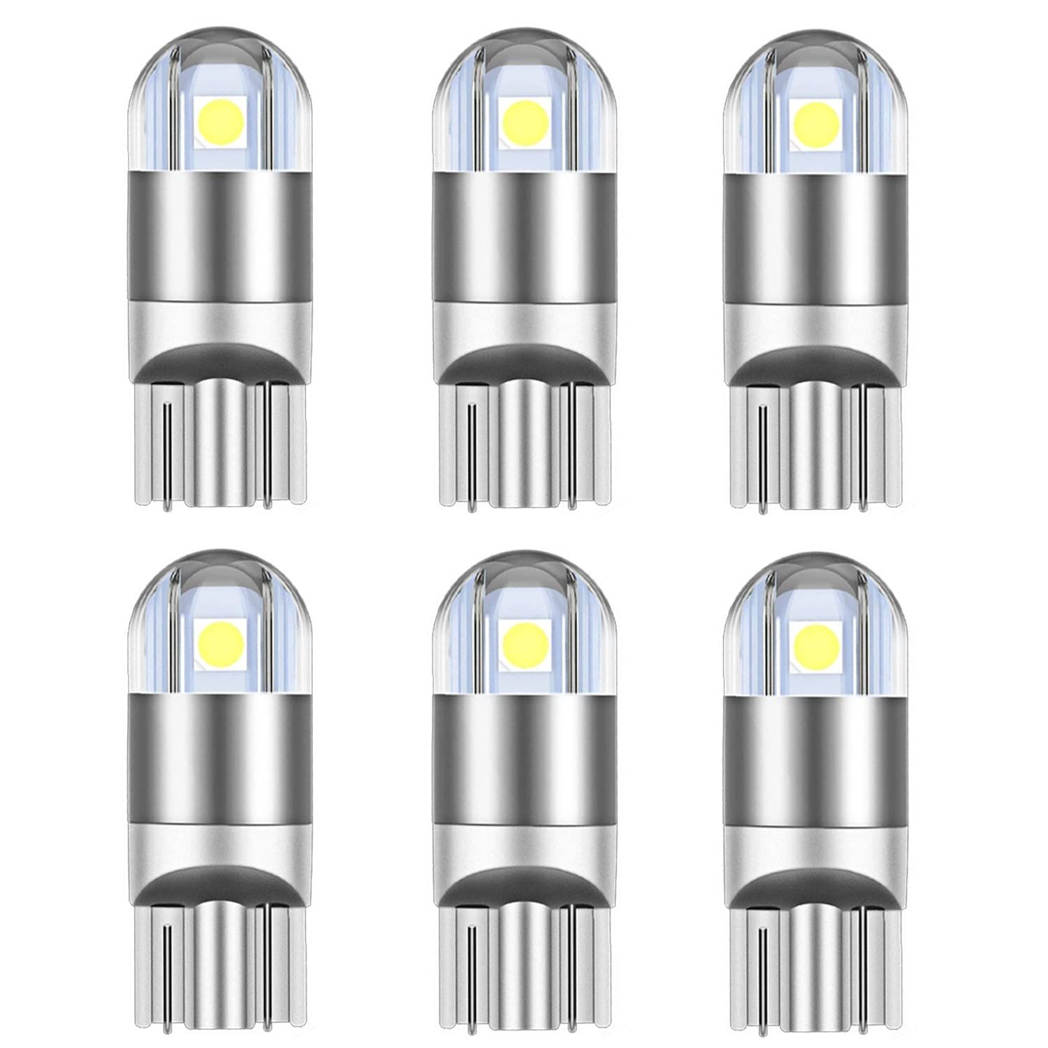 T10 W5W led ホワイト 爆光 ポジションランプ w5w led ナンバー灯 ライセンスランプ メーター球 ルームランプ ウエッジ球 コーナリングランプ車用 車検対応 3030チップ 2W 12V 6個セット 1年品…