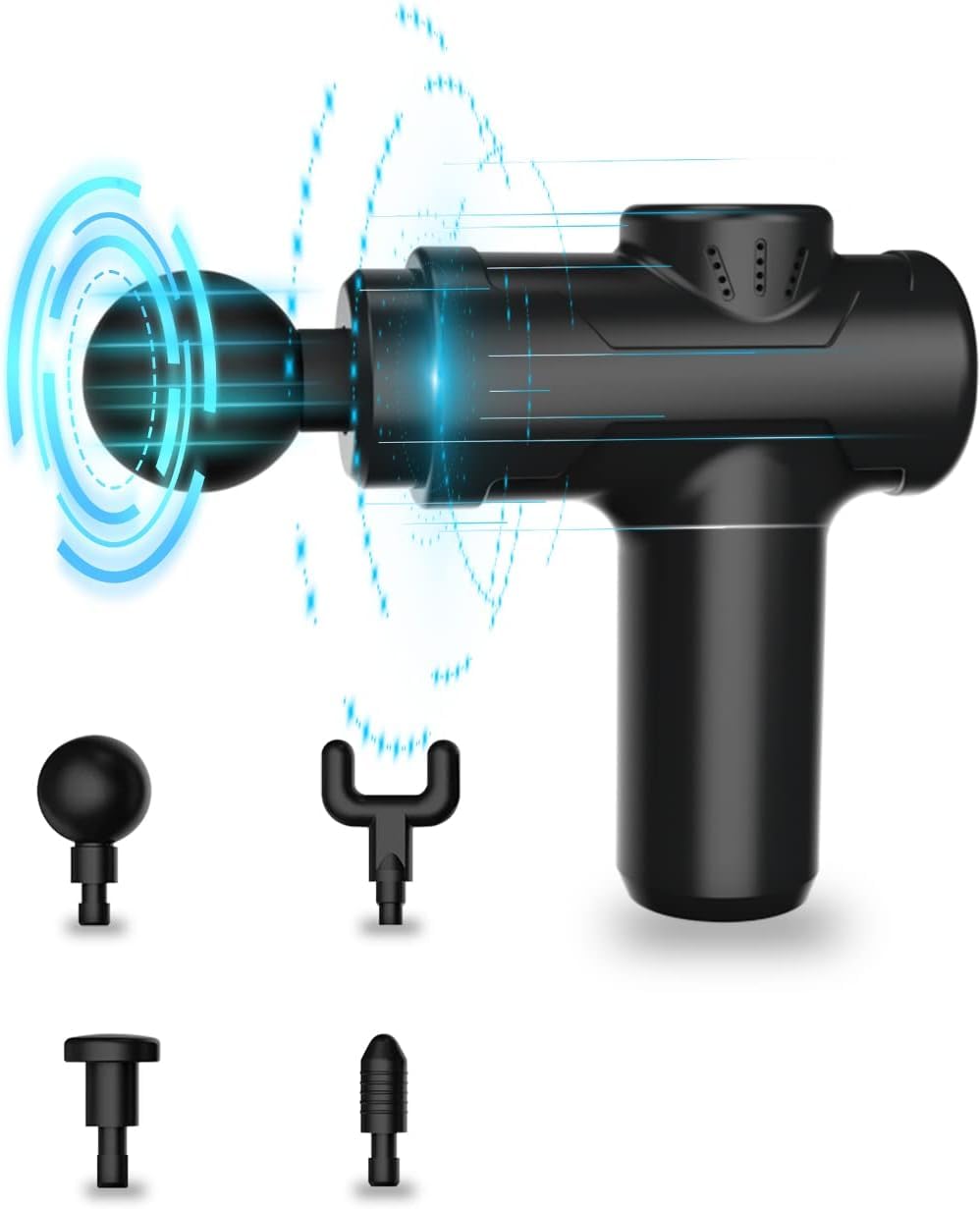 【2024革新型 MINI筋膜ガン】筋膜リリースガン ハンディガン AI自動モード付き 6段階レベル調整可能 4個ヘッド ボディケア 全身リラックス 大容量バッテリー Type-C 小型 最速3600回/分 静音 軽量 携帯便利 誕生日プレゼント 男女兼