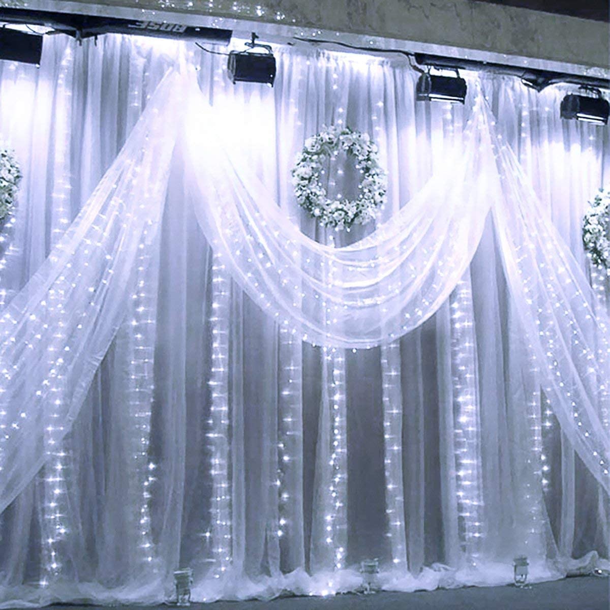 楽天Rumayカーテンライト 3m×3m 300 LED ストリングライト フェアリーライト USB式 8モード 屋外屋内 イルミネーションライト リモコン付き結婚式/誕生日/祝日/ベッドルーム/街路樹装飾 飾りライト（昼白色）