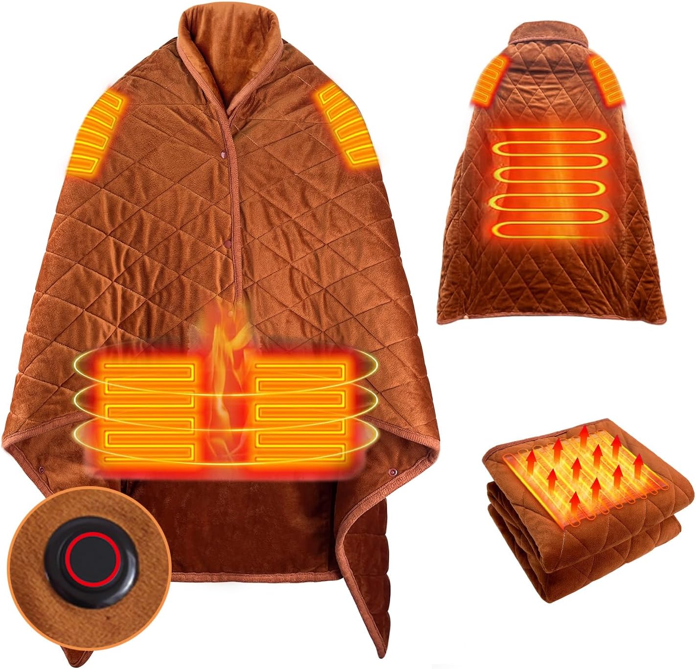 電気毛布 電気ひざ掛け 敷きかけ毛布 ブランケット 発熱敷毛布 3段階温度調整 自動切タイマー機能 USB給電式 洗濯可 防寒対策 暖房器具 省エネ 掛け敷き兼用 自宅用 オフィス用 ふわふわ プレゼント 男女兼用