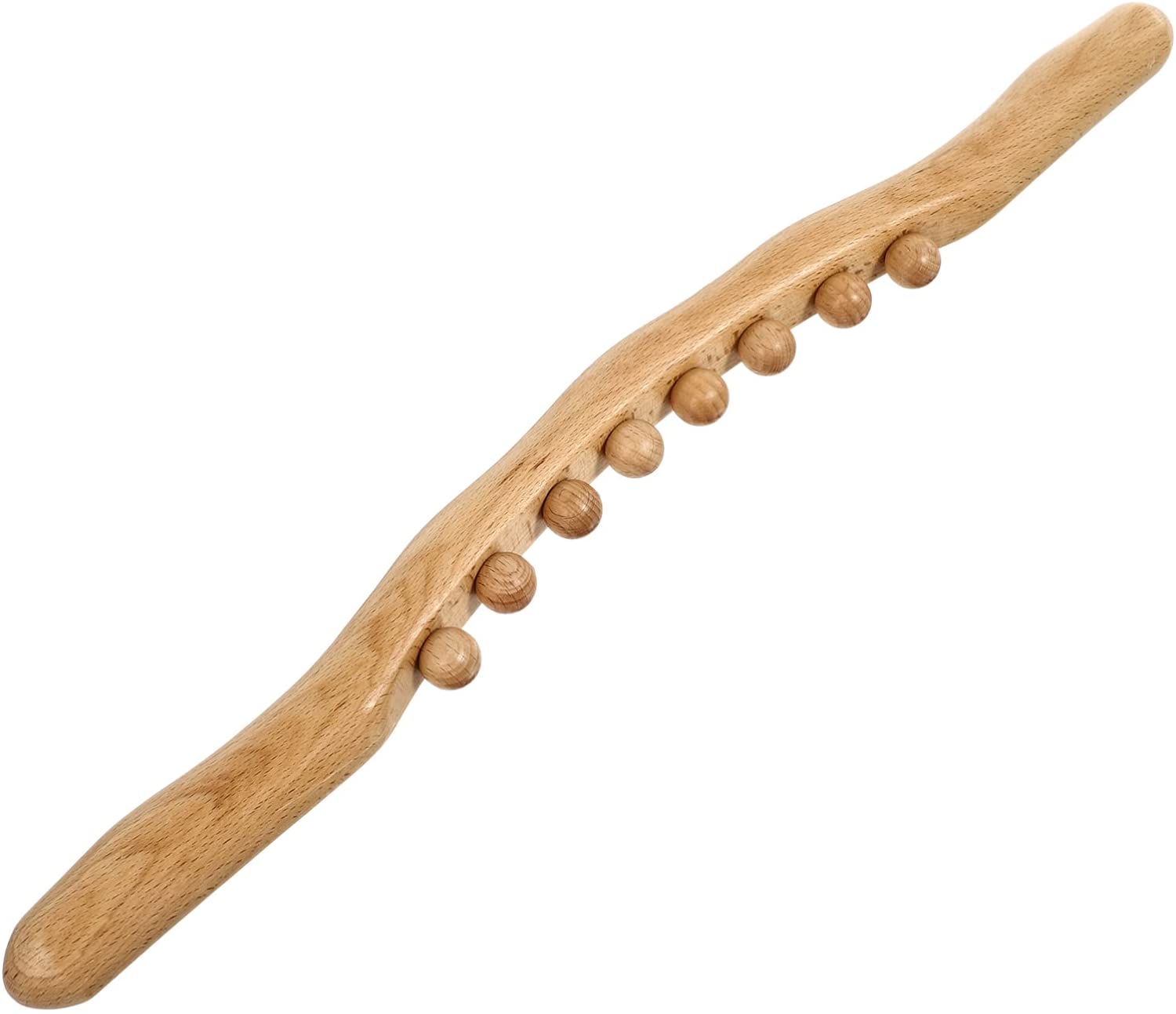 木製トリガーポイントマッサージャースティック：関節炎の痛みを和らげるための木製ビーズマッサージツールを備えた…