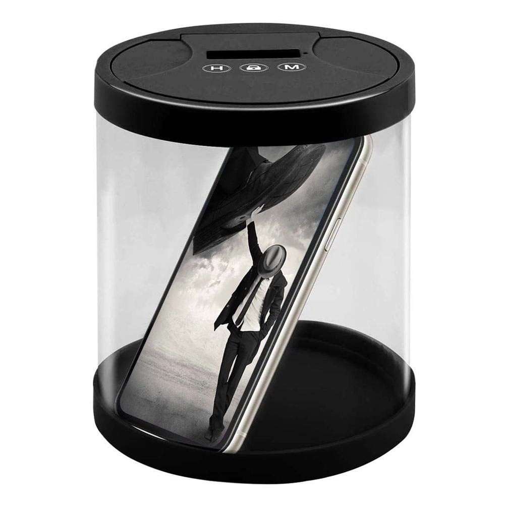 タイムロックボックス タイマーコンテナ 多機能 携帯電話から離れる 禁欲ボックス 我慢できない人・スマホ依存対策 勉強・仕事に集中する ブラックのサムネイル