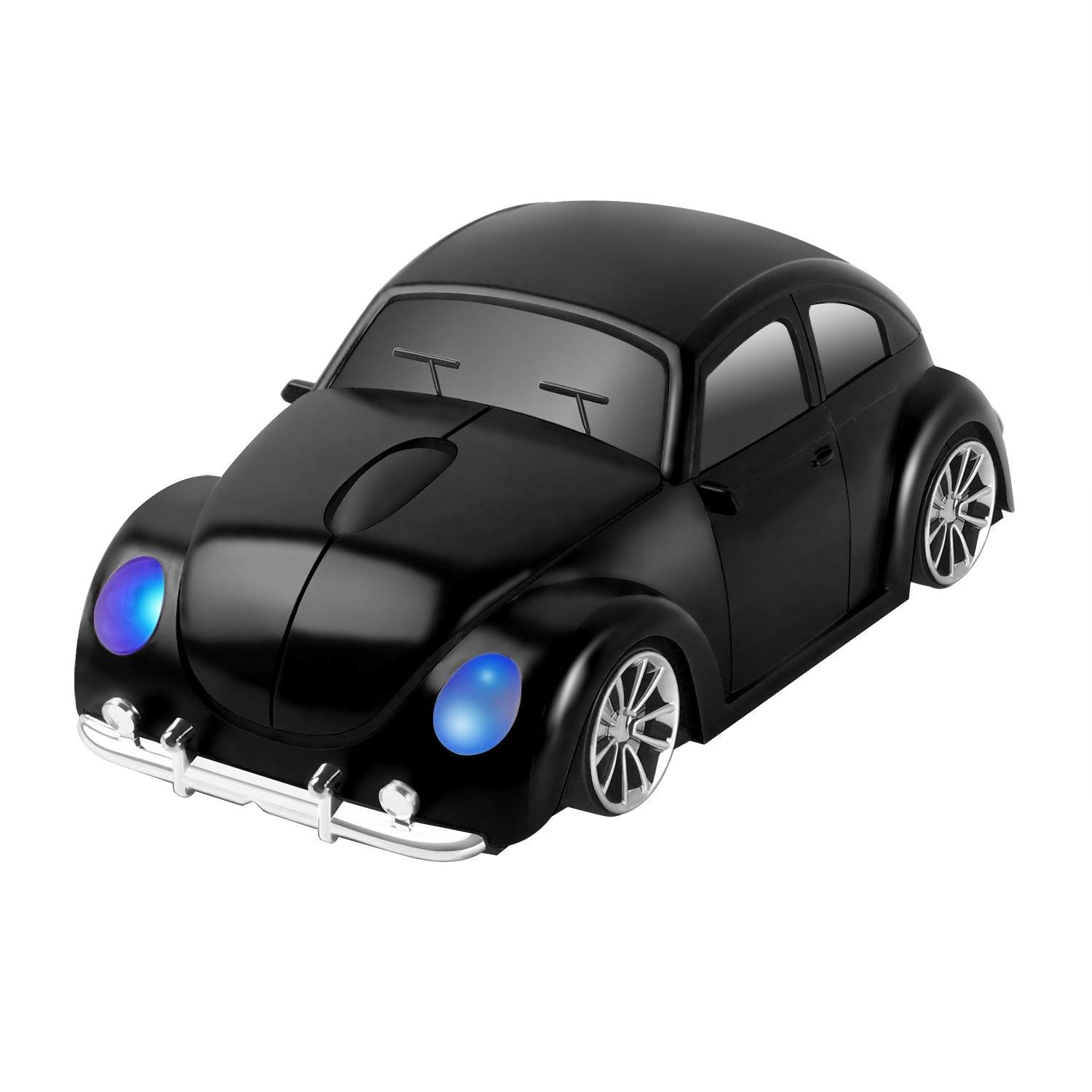 楽天Rumay2.4GHzワイヤレスマウス 車の形状 無線マウス USB光学式 電池式 Mサイズ 軽量 コードレス スポーツカー型マウス 青色LEDライト付き 子供用 PC/ノートパソコン/コンピューター/Macbookに対応 車型 人気 おしゃれ （黒）