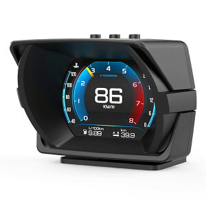 OBD2 メーター、タコメーター、車 ヘッドアップディスプレイ多機能デジタル マルチメーター、障害診断、警告機能付き（英版）