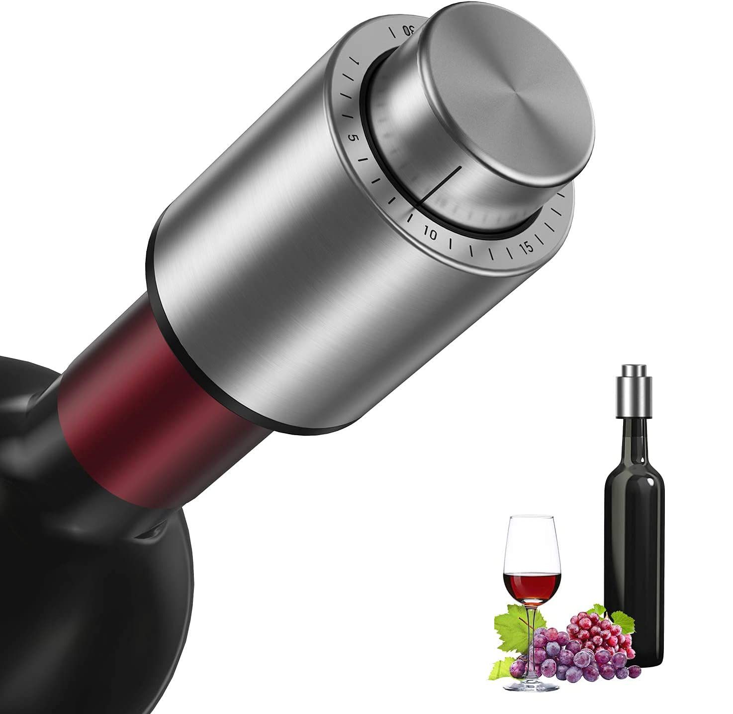 2個セット ワイン栓 ワインストッパー バキュームポンプ シャンパンストッパー 真空ワインストッパー ワイン保存 ワインキャンプ ステンレス製 赤ワイン 白ワイン シャンパン 酸化防止 真空保存 日付スケール