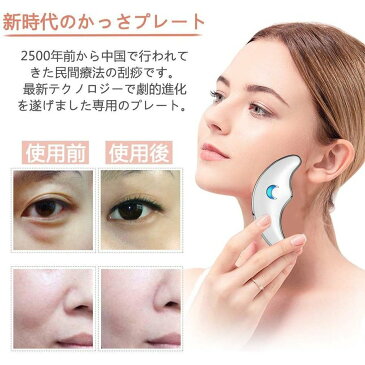 かっさ プレート EMS振動 イオン導入 美顔器 温熱 老廃物 リンパ カッサ USB充電式 刮〓 マッサージャー ほうれい線 たるみ クマ しわ除去 浮腫改善 排毒