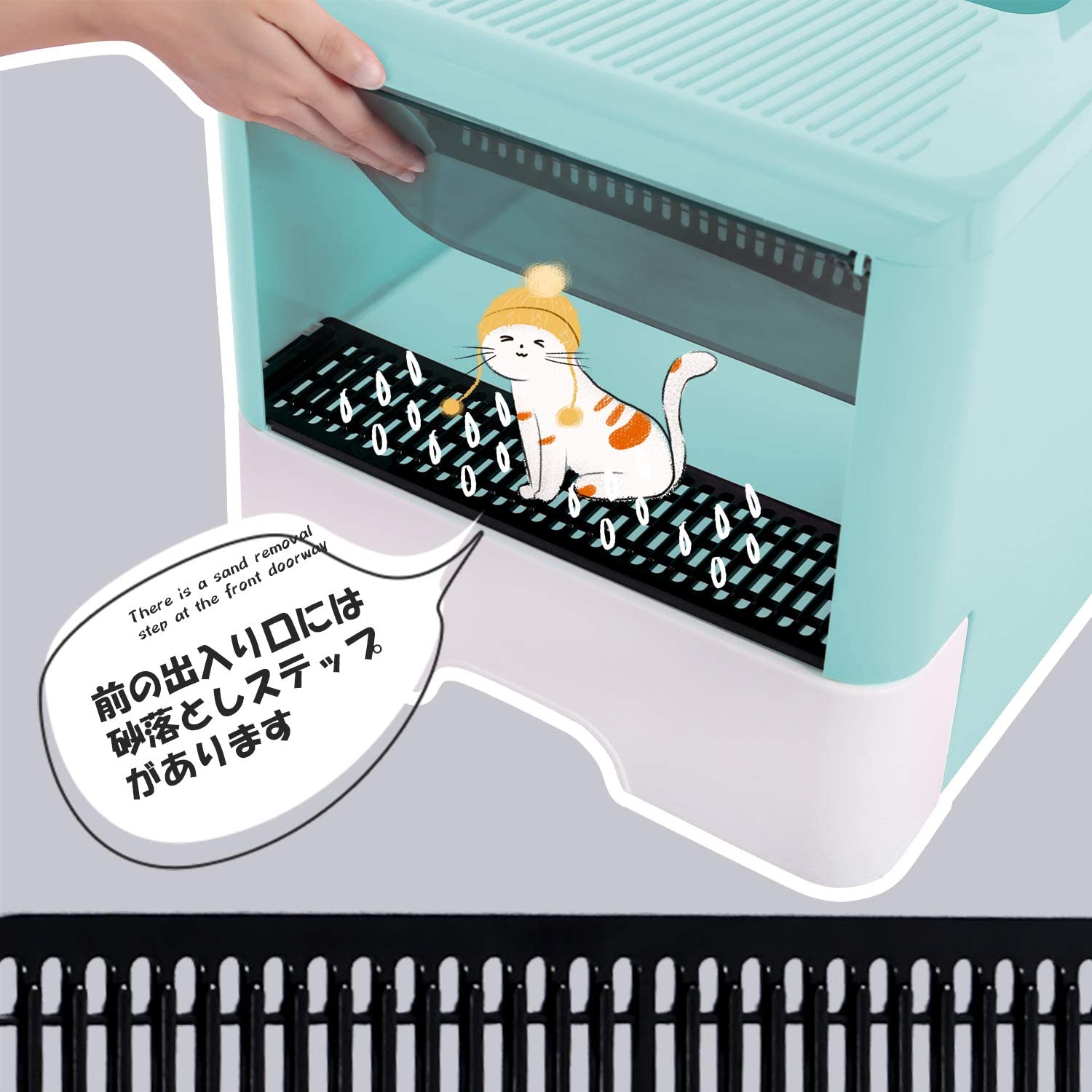 猫トイレ本体 折りたたみ式 上から入る型 スコップ付き 掃除しやすい 猫砂の飛び散り防止 Rumay 猫トイレ本体 折りたたみ式 上から入る型 スコップ付き 掃除しやすい 猫砂の飛び散り防止 Rumay