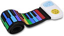 ロールピアノ 49鍵 折畳 電子ピアノ 楽器 玩具 初心者 練習 レインボーロールアップ 子供 楽器 練習 おもちゃ 誕生日プレゼント