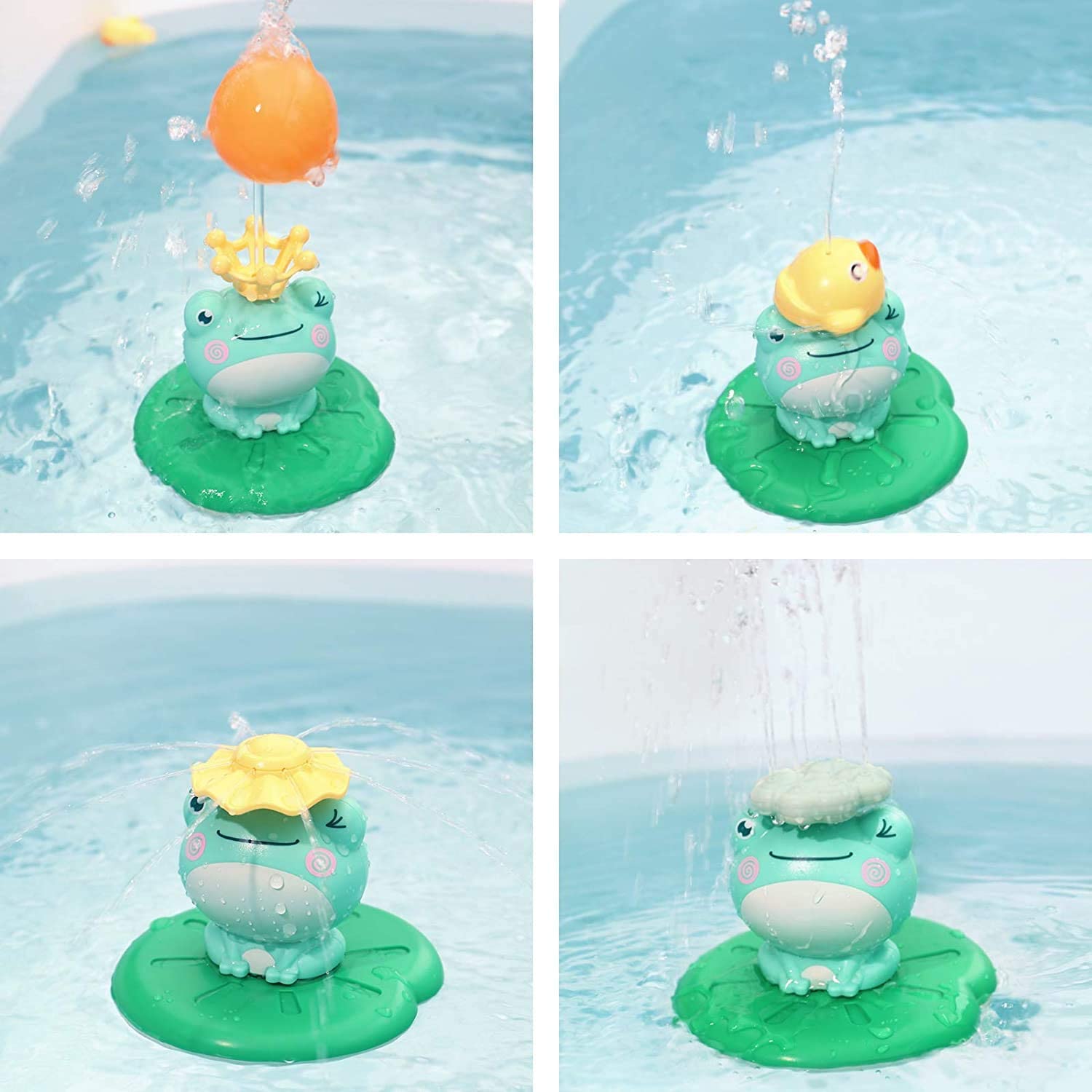お風呂おもちゃ 水遊びおもちゃ 子供 風呂 夏 スイミングプール セット かわいい 噴水カエル　赤ちゃん　6ヶ月　7ヶ月　8ヶ月　9ヶ月　10ヶ月　11ヶ月　1歳 2歳