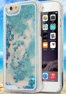 iPhone6 6s 携帯ケース カバー 流星 アクア ラメ キラキラかわいい おしゃれ 人気