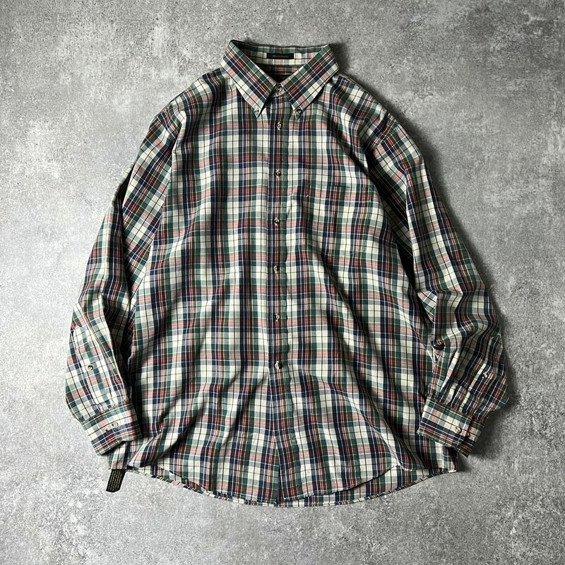 Rakuten - 80s 黒タグ Eddie Bauer チェック コットン ボタンダウン シャツ / 80年代 ビンテージ エディーバウアー Marin Poplin 【中古】 古着 アメリカ古着 USED ユーズド 中古 VINTAGE US古着 アメカジ