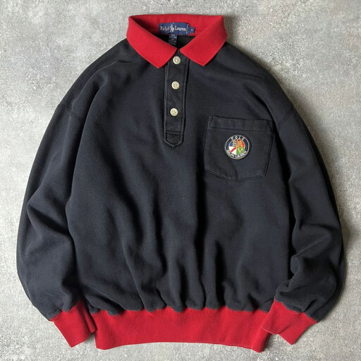 90s RALPH LAUREN クッキークレスト 刺繍 スウェット ポロシャツ S / 90年代 オールド POLO ポロ ラルフローレン トレーナー 【中古】 古着 アメリカ古着 USED ユーズド 中古 VINTAGE US古着 アメカジ 90s RALPH LAUREN クッキークレスト 刺繍 スウェット ポロシャツ S / 90年代 オールド POLO ポロ ラルフローレン トレーナー 【中古】 古着 アメリカ古着 USED ユーズド 中古 VINTAGE US古着 アメカジ