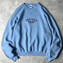 90s RUSSELL 3段 カレッジ ロゴ 刺繍 スウェット トレーナー L / 90年代 オールド ラッセル ブルー スエット 【中古】 古着 アメリカ古着...